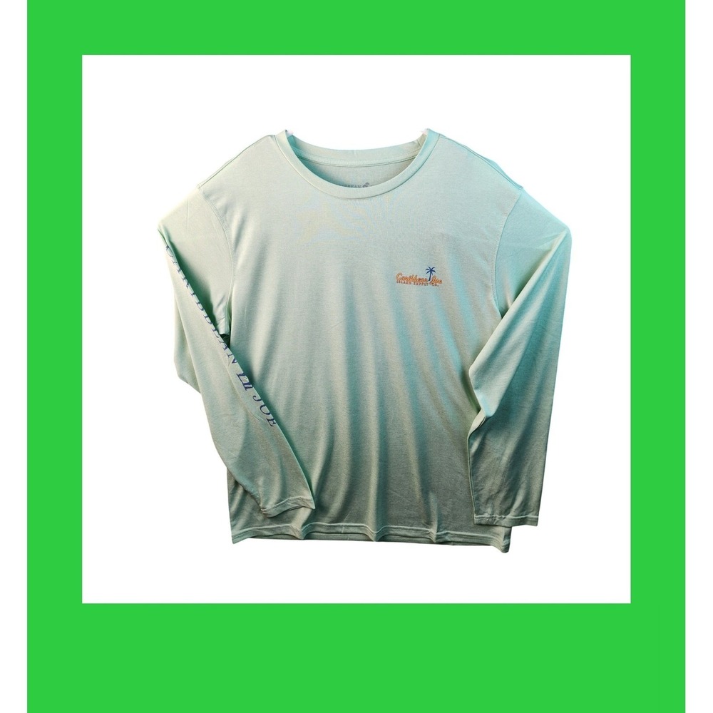 Caribbean Joe Island Supply Co. Long Sleeve T Shirt Mens M Beer Island Time - Picture 2 of 12